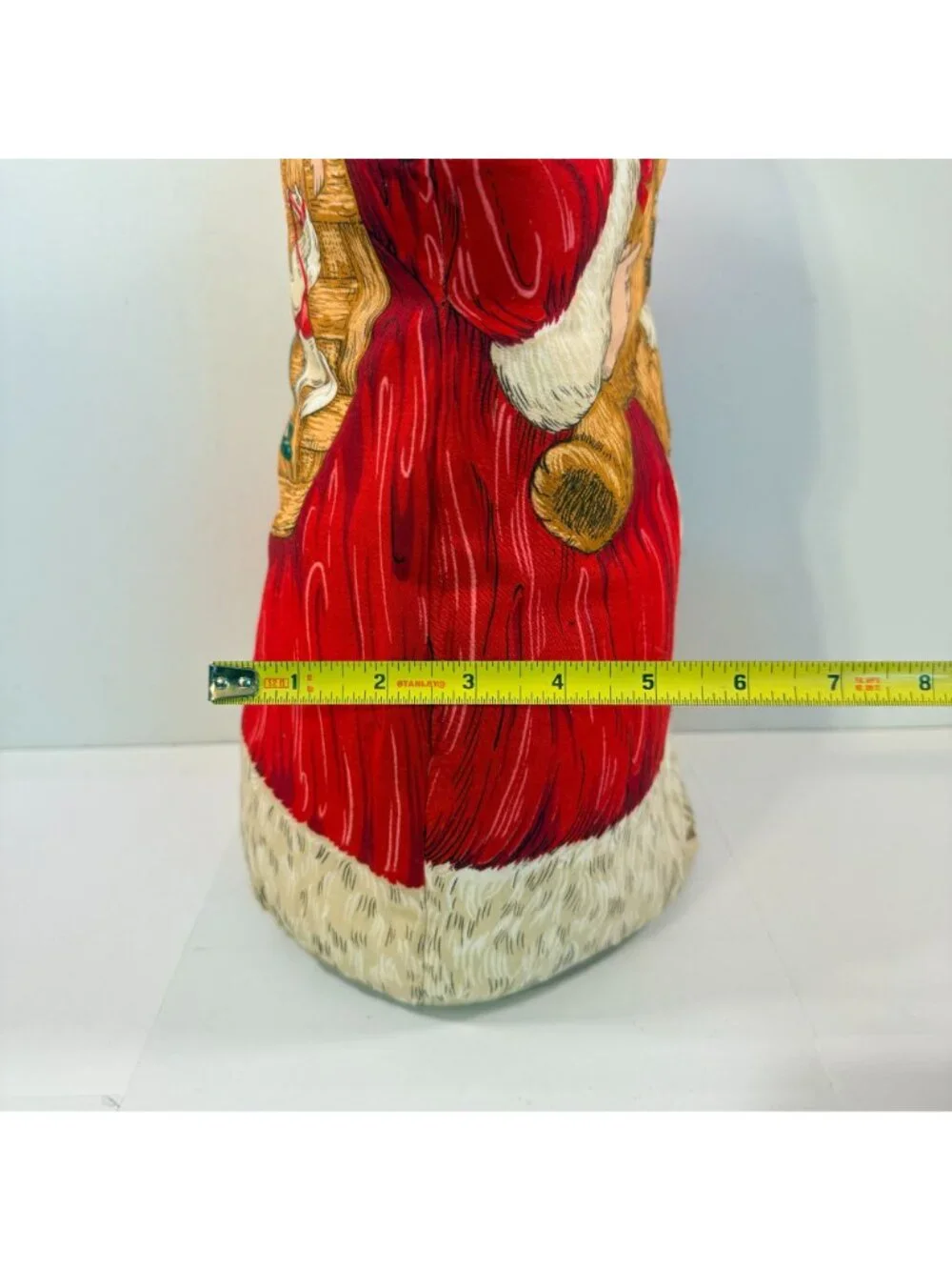 Vintage Fabric Stuffed Santa Christmas Folk Art Country Cut & Sew 18